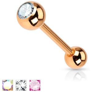 Piercing Street Piercing langue or rose crystal - Or Rose