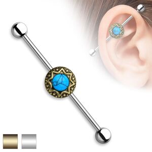 Piercing Street Piercing industriel oreille tribal turquoise -