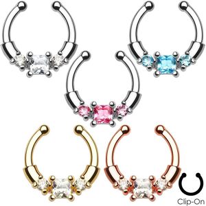 Piercing Street Faux piercing septum strass carre -