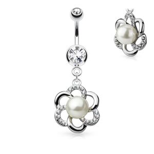 Piercing Street Piercing nombril fleur perle - Argente