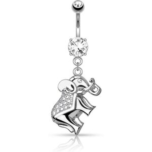 Piercing Street Piercing nombril elephant pave de strass - Argente