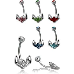 Piercing Street Piercing nombril Crystal Evolution Swarovski Ancre de bateau - Argente