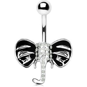 Piercing Street Piercing nombril elephant oreilles noires - Argente