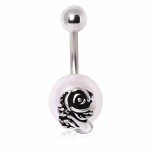 Piercing Street Piercing nombril perle rose - Argente