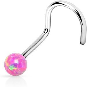 Piercing Street Piercing nez tige tire-bouchon opale rose - Argente