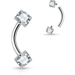 Piercing Street Piercing arcade strass carre - Argente