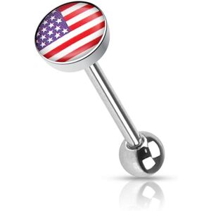 Piercing Street Piercing langue drapeau americain - Argente