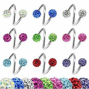 Piercing Street Piercing oreille Spirale Cristaux - Argente