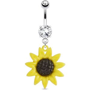 Piercing Street Piercing nombril pendentif tournesol - Argente