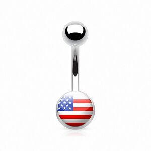 Piercing Street Piercing nombril drapeau americain - Argente