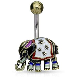 Piercing Street Piercing nombril elephant antique dore - Argente