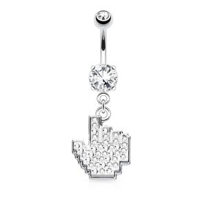 Piercing Street Piercing nombril bouton Like strass blancs - Argente