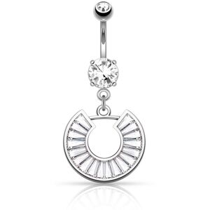 Piercing Street Piercing nombril pendentif fer a cheval pave - Argente