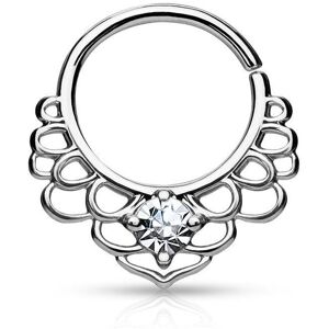 Piercing Street Piercing septum pliable lotus plaque rhodium - Argente