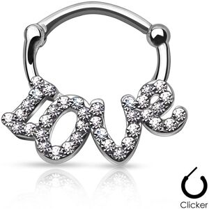 Piercing Street Piercing septum love pave de strass argente - Argente