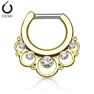 Piercing Street Piercing septum cercles gemmes 1.2 mm dore - Dore