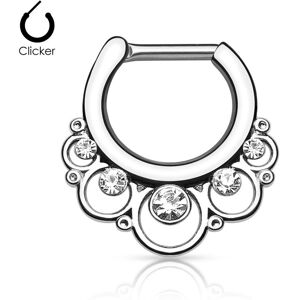 Piercing Street Piercing septum cercles gemmes 1.2 mm argente - Argente