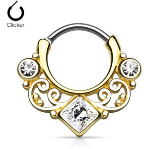 Piercing Street Piercing septum dentelle gemme carre dore - Dore