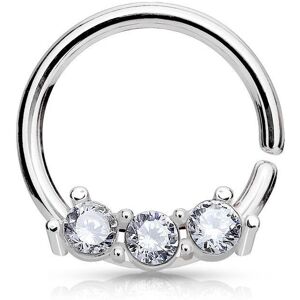 Piercing Street Piercing septum pliable 3 gemmes argente - Argente