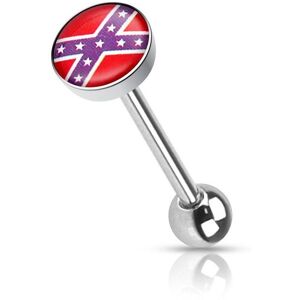 Piercing Street Piercing langue drapeau rebelle - Argente