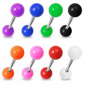 Piercing Street Lot de 8 piercing langue en acrylique - Multicolore