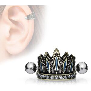 Piercing Street Piercing oreille cartilage coiffure chef indien antique blanc - Argente