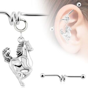 Piercing Street Piercing industriel pendentif cheval - Argente