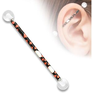 Piercing Street Piercing industriel boules acrylique taches noires et orange - Multicolore