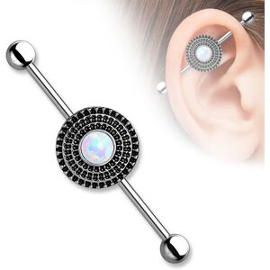 Piercing Street Piercing industriel bouclier opale blanche - Argente