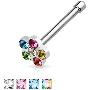 Piercing Street Piercing nez Fleur Tige Droite - Argente