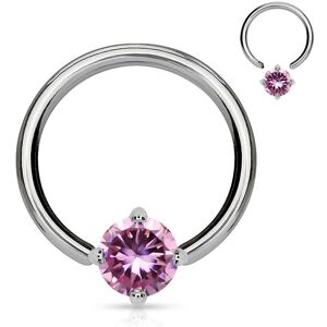 Piercing Street Piercing anneau Captif Pierre Solitaire - Argente