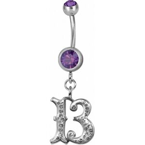 Piercing Street Piercing nombril chiffre 13 Swarovski violet - Argente