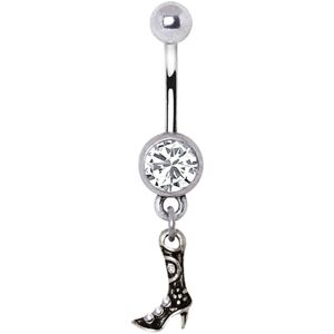 Piercing Street Piercing nombril botte de cowgirl - Argente