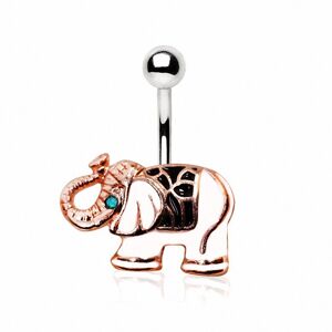 Piercing Street Piercing nombril elephant or rose - Or Rose