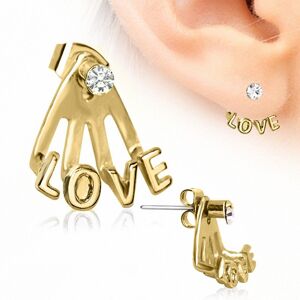 Piercing Street Piercing lobe d'oreille trident love - Dore