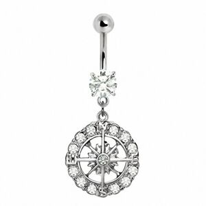 Piercing Street Piercing nombril boussole nautique - Argente