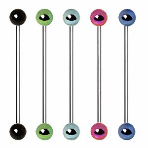 Piercing Street Piercing industriel oreille en acier avec boules PVD - Multicolore