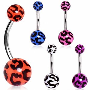 Piercing Street Piercing nombril acrylique imprime leopard - Multicolore