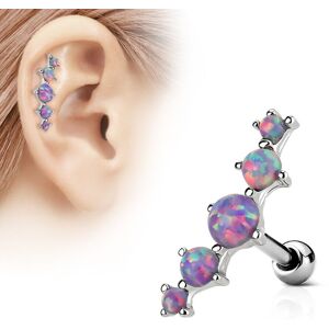 Piercing Street Piercing oreille cartilage cinq opale violet - Argente