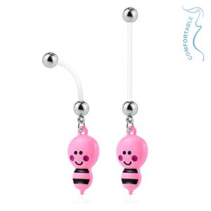 Piercing Street Piercing nombril de grossesse abeille rose - Rose