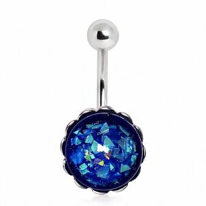 Piercing Street Piercing nombril opale synthetique bleue - Argente
