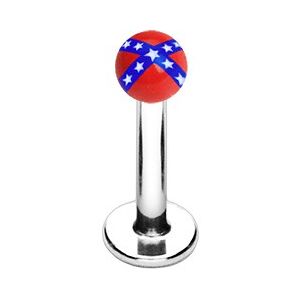 Piercing Street Piercing oreille labret Drapeau Rebelle - Argente