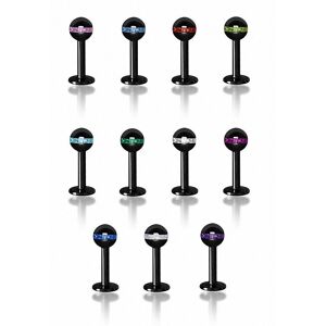 Piercing Street Piercing labret Swarovski orbite noire - Noir