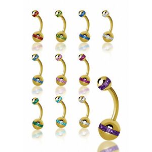 Piercing Street Piercing nombril Swarovski orbite doree - Dore