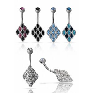 Piercing Street Piercing nombril Crystal Evolution Swarovski Grappe Titane G23 - Argente