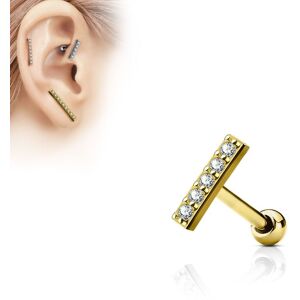 Piercing Street Piercing oreille cartilage barre plaque or - Dore