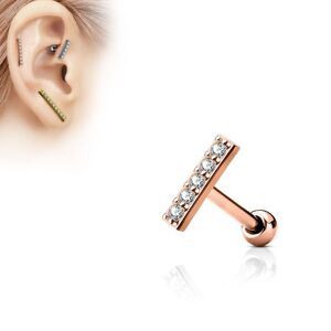 Piercing Street Piercing oreille cartilage barre plaque or rose - Or Rose