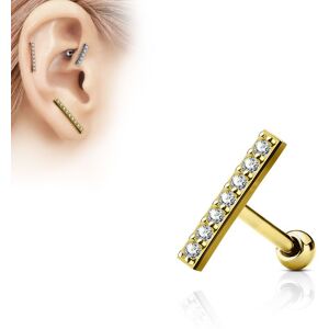 Piercing Street Piercing oreille cartilage longue barre plaque or - Dore