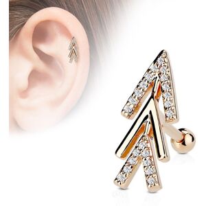 Piercing Street Piercing oreille cartilage plaque or rose chevrons de fleche - Or Rose