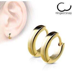 Piercing Street Paire Boucles d'oreille anneaux acier dore - Dore